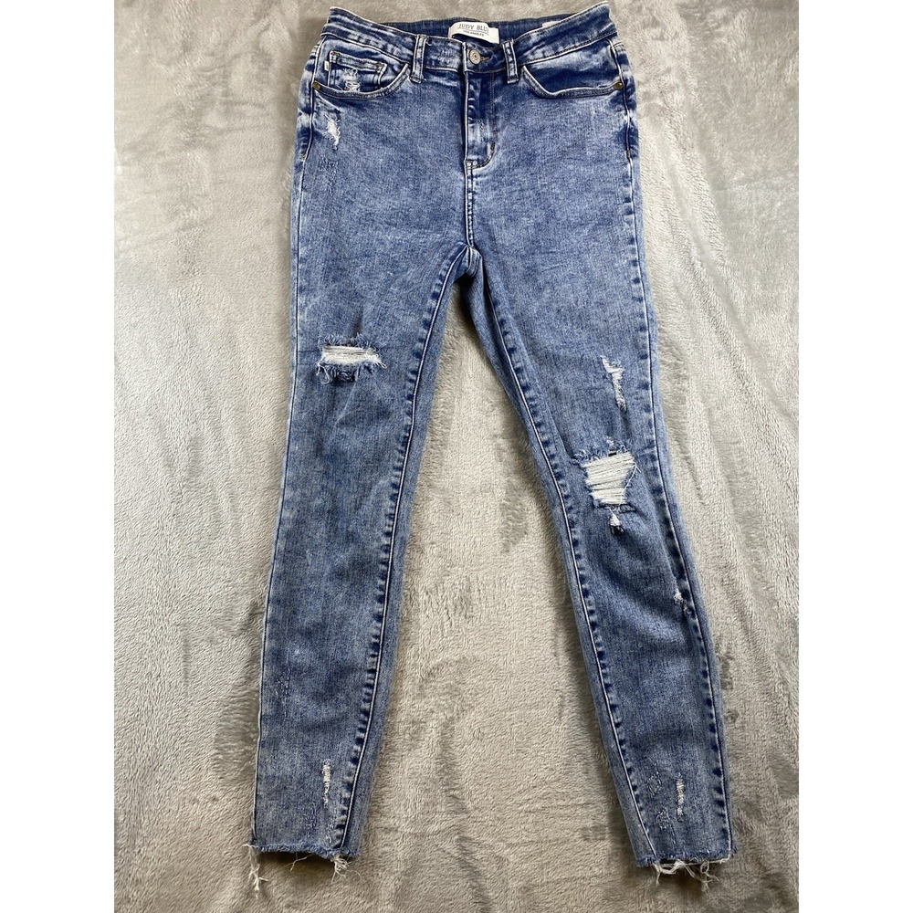 Judy Blue Jeans Size‎ 5/27 Skinny Fit Distressed Stretch Acid Wash Denim
